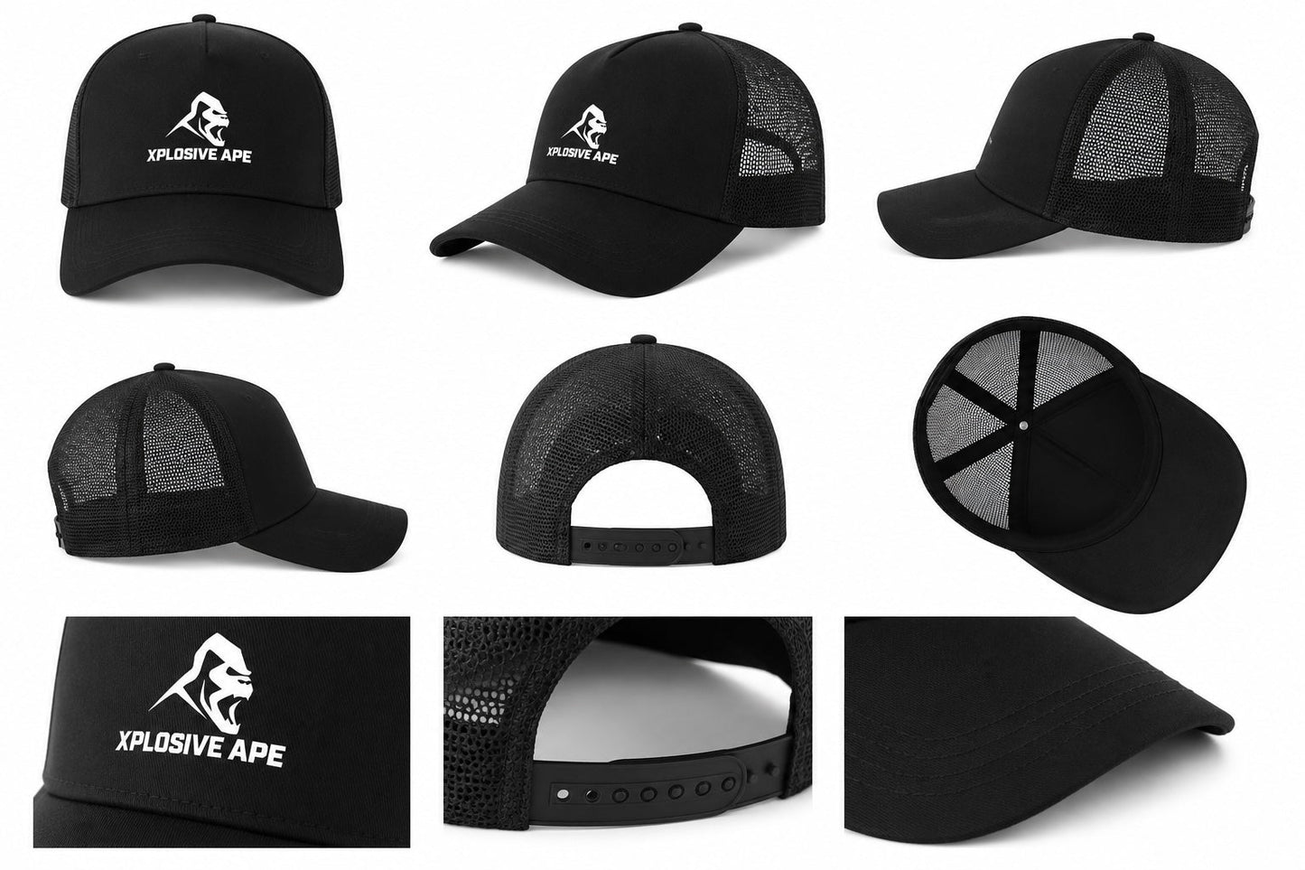 XAPE Classic Trucker Cap - Black/Black