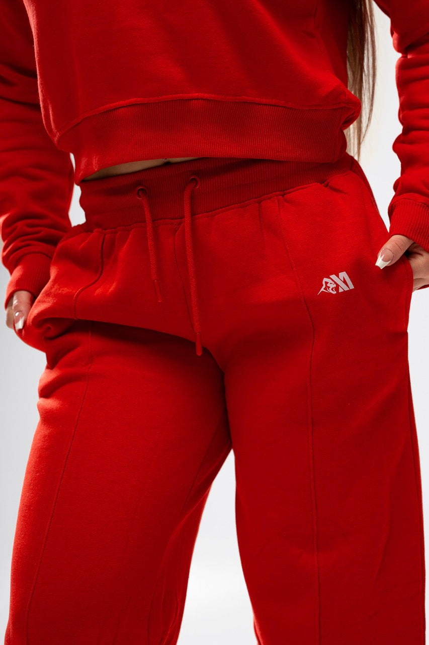XAPE Core Logo Flared Joggers - Red