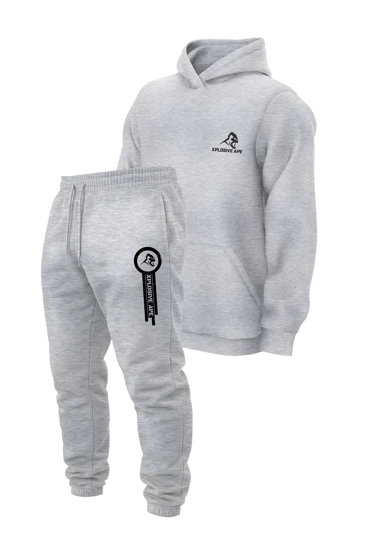 XAPE Classic Hoodie & Panelled V2 Joggers Combo - Sports Grey/Ash Grey