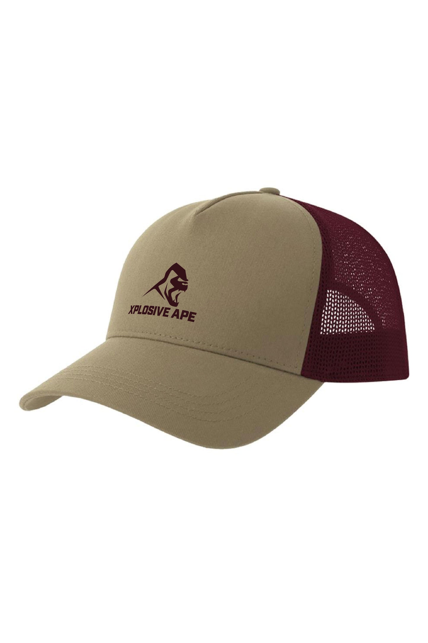 XAPE Classic Trucker Cap - Khaki/Burgundy