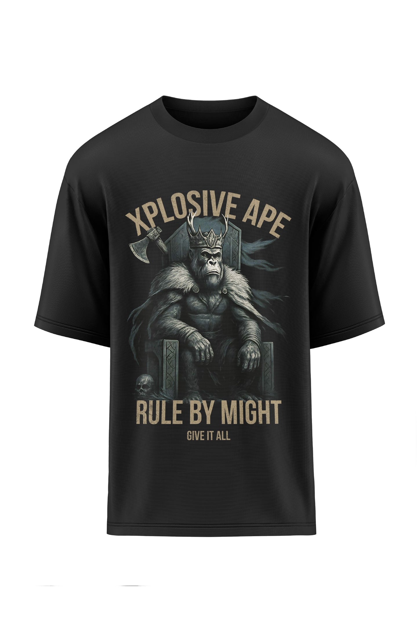 XAPE Rule By Might Oversized Tee - Black