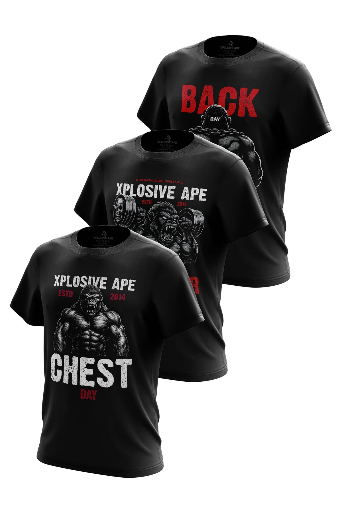 XAPE Upper Body V4 3 Tees Pack - Black