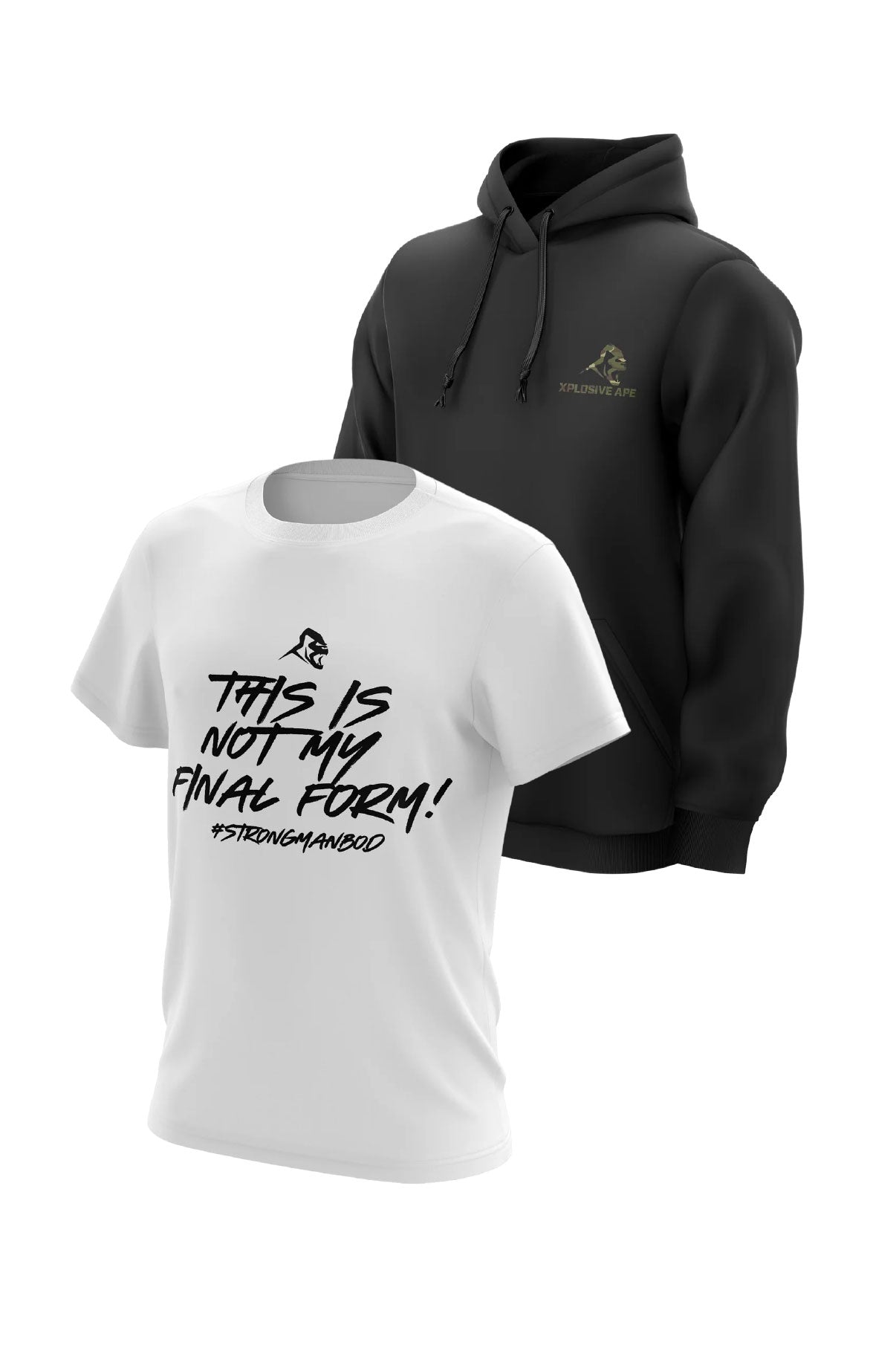 XAPE Essential Camo Hoodie & Form Tee Combo - Black/White