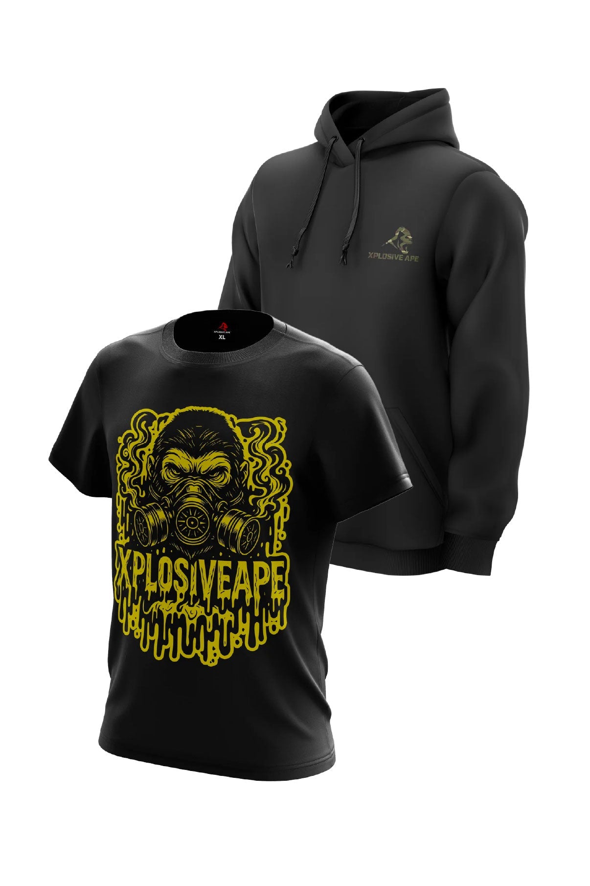 XAPE Essential Camo Hoodie & Sickness Tee Combo - Black