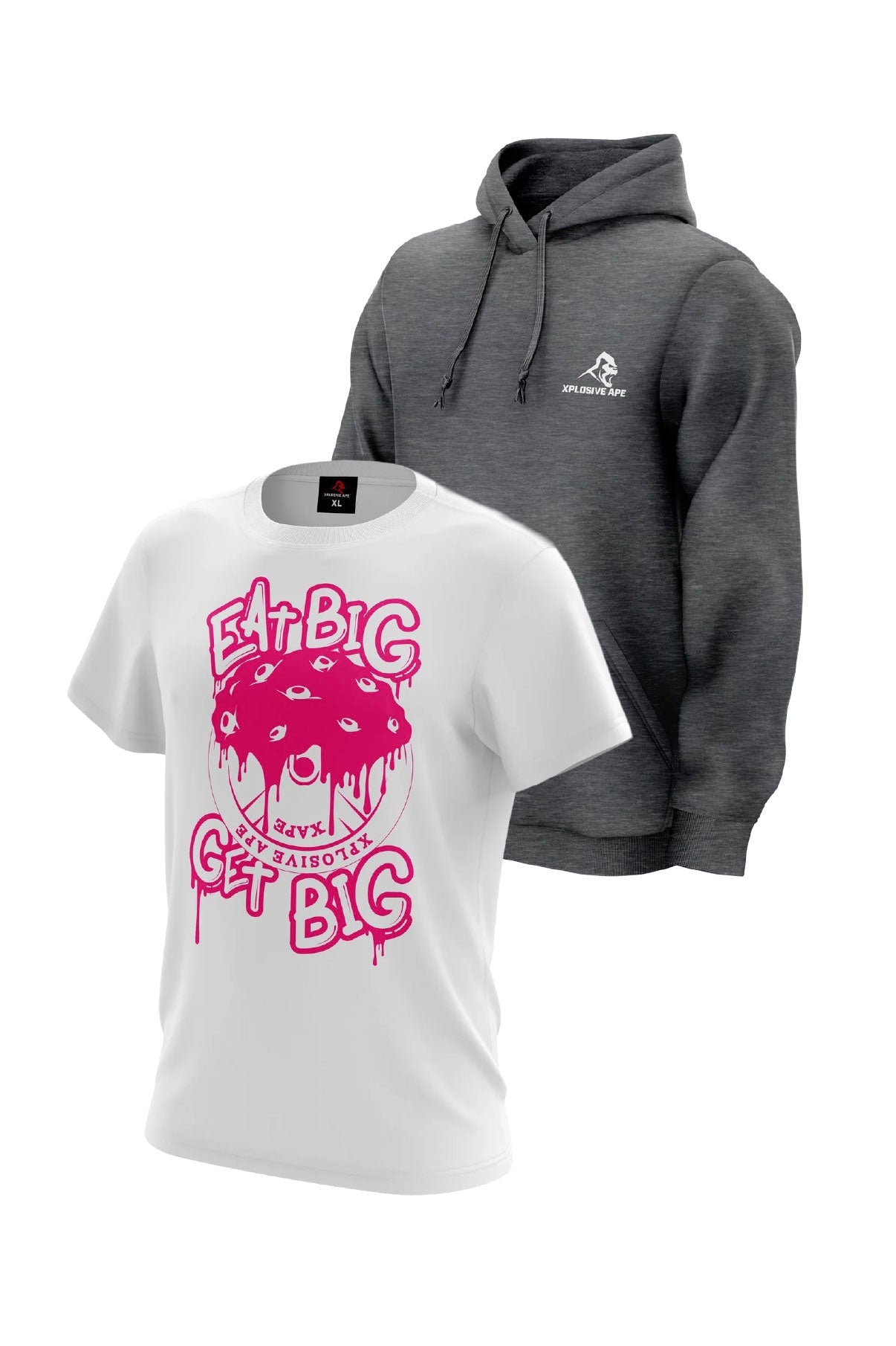 XAPE Prime Hoodie & Munchies Tee Combo - Dark Heather/White