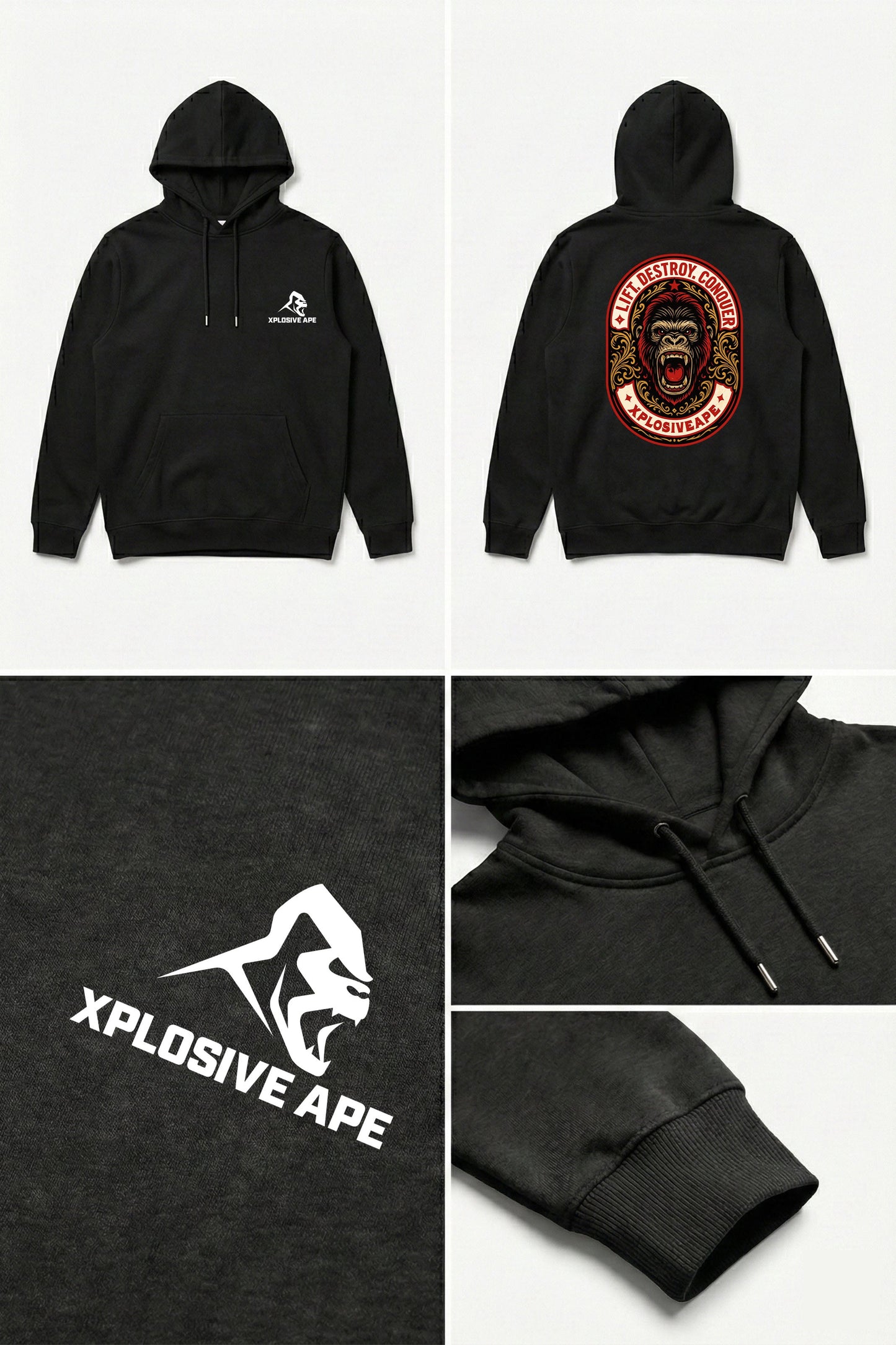 XAPE Heritage String Hoodie - Black