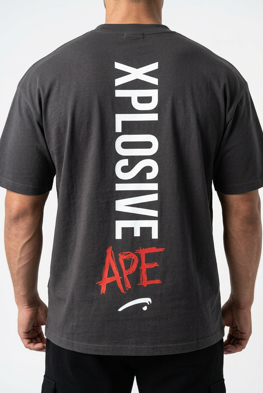 XAPE Graffiti V3 Oversized Tee - Charcoal