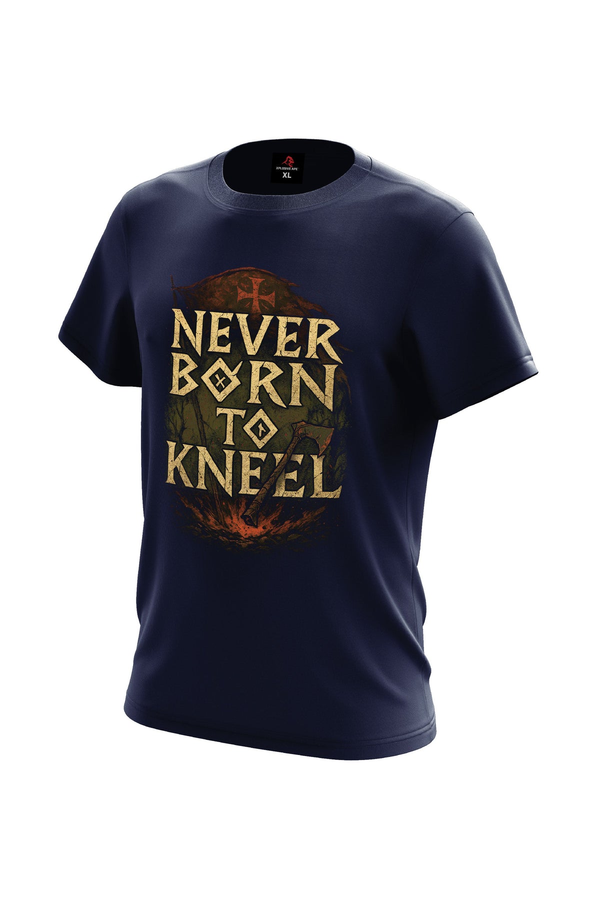 XAPE Never Born To Kneel Tee - Navy