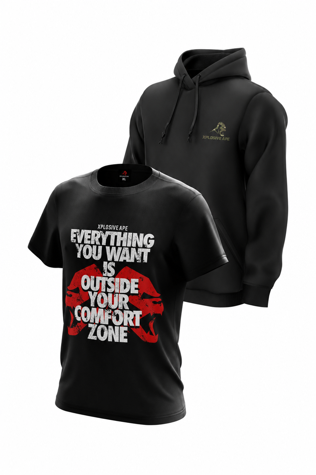 XAPE Essential Camo Hoodie & Zoned Tee Combo - Black