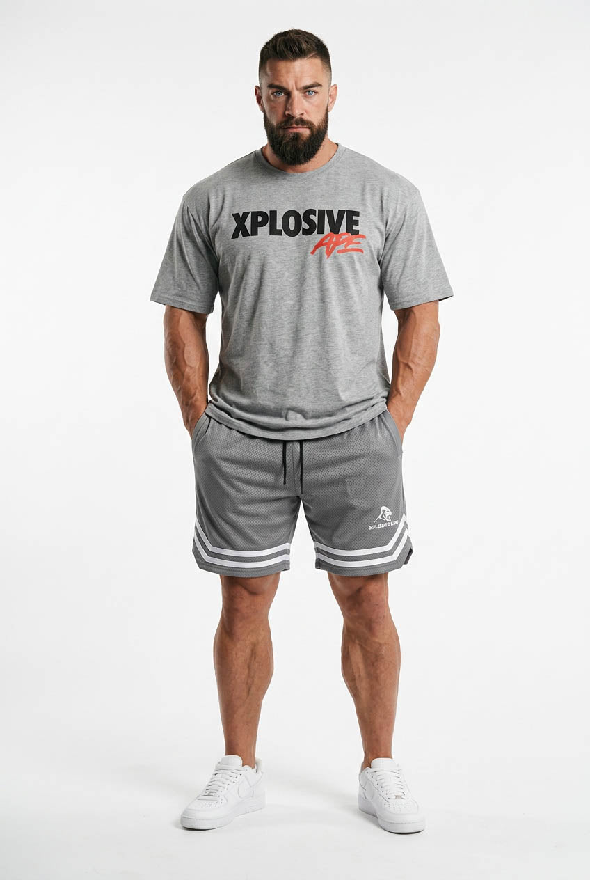 XAPE Strike Shorts - Grey/White