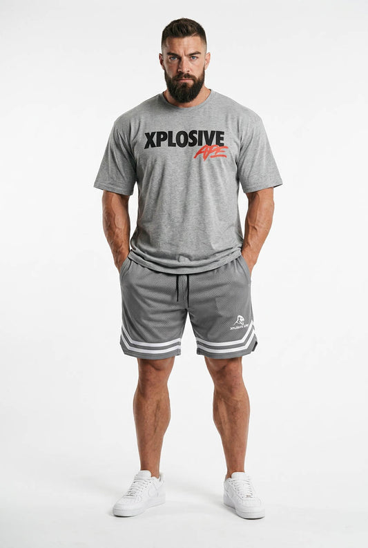 XAPE Strike Shorts - Grey/White