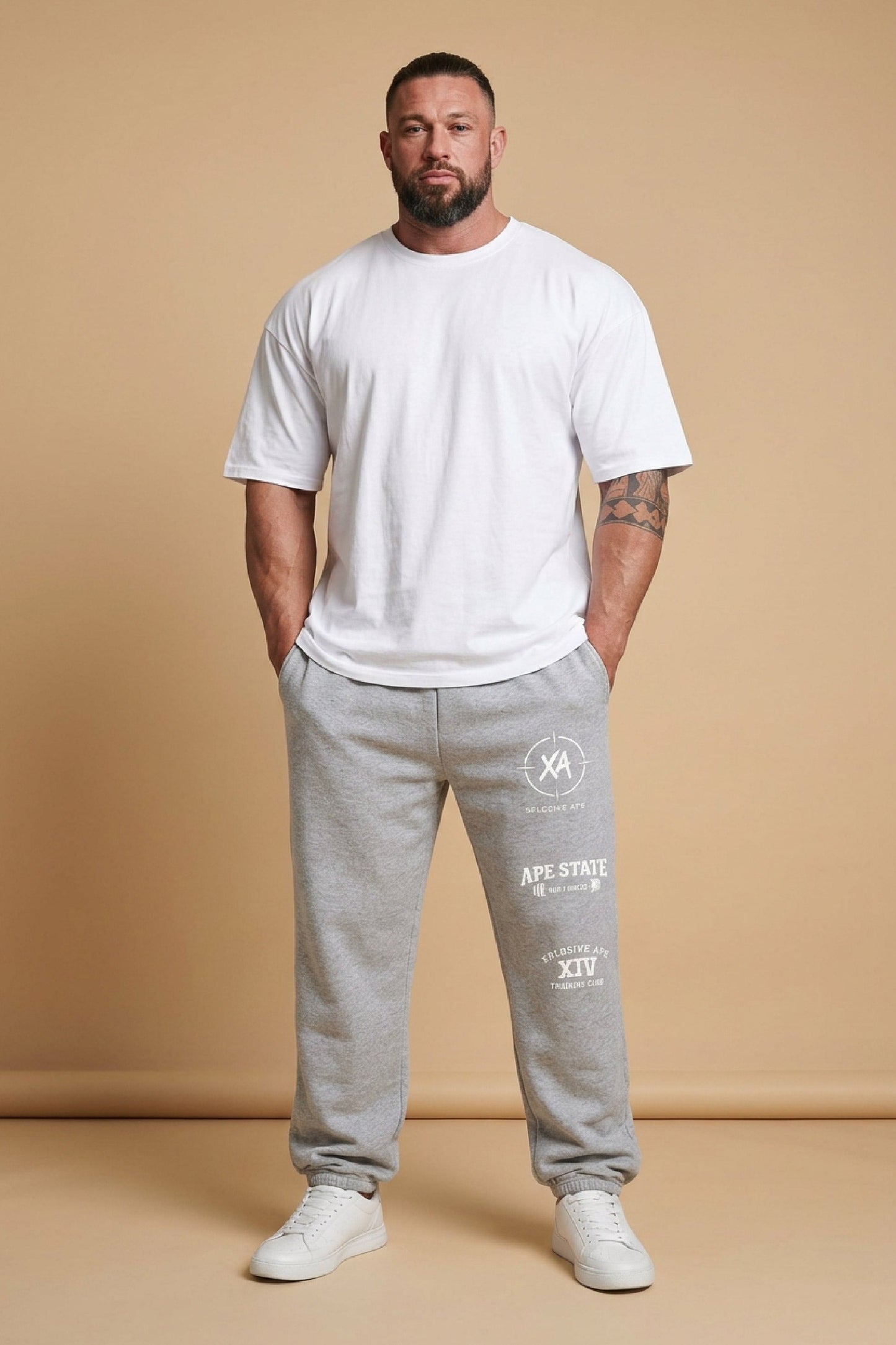 XAPE Berserk Oversized Joggers - Ash Grey