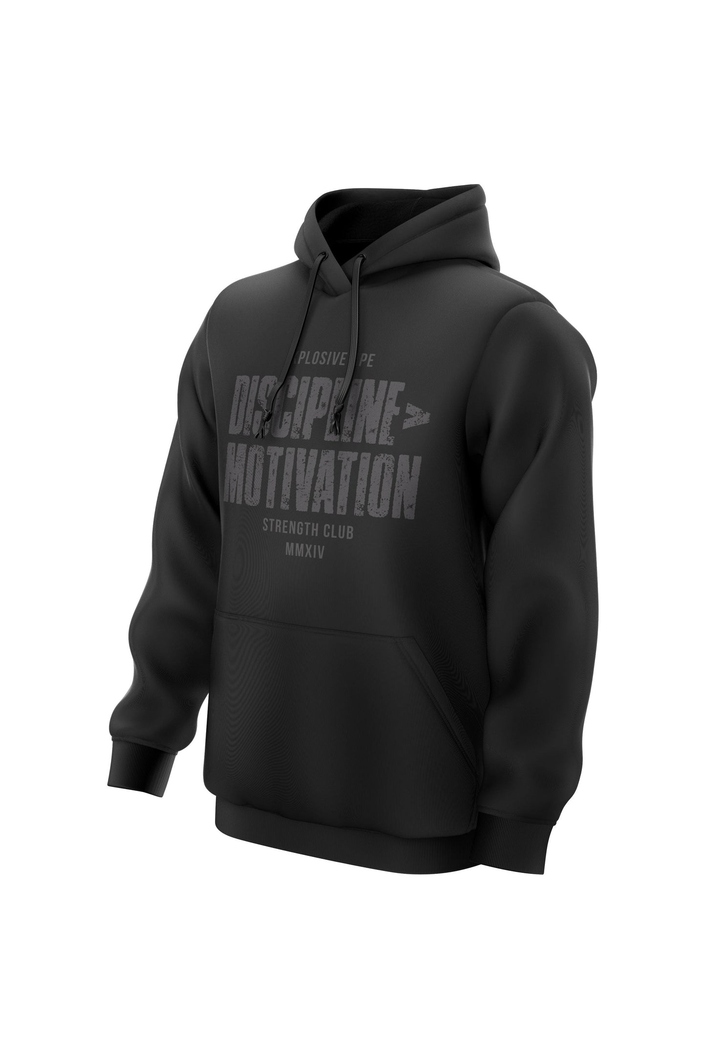 XAPE Discipline Motivation String Hoodie - Black