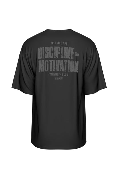 XAPE Discipline Motivation Oversized Tee - Black