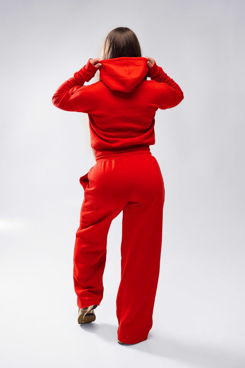 XAPE Core Logo Flared Joggers - Red