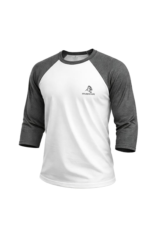 XAPE Classic Raglan 3/4 Sleeve Tee - White/Dark Heather