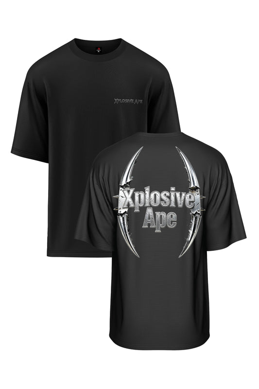 XAPE Double Fang Oversized Tee - Black