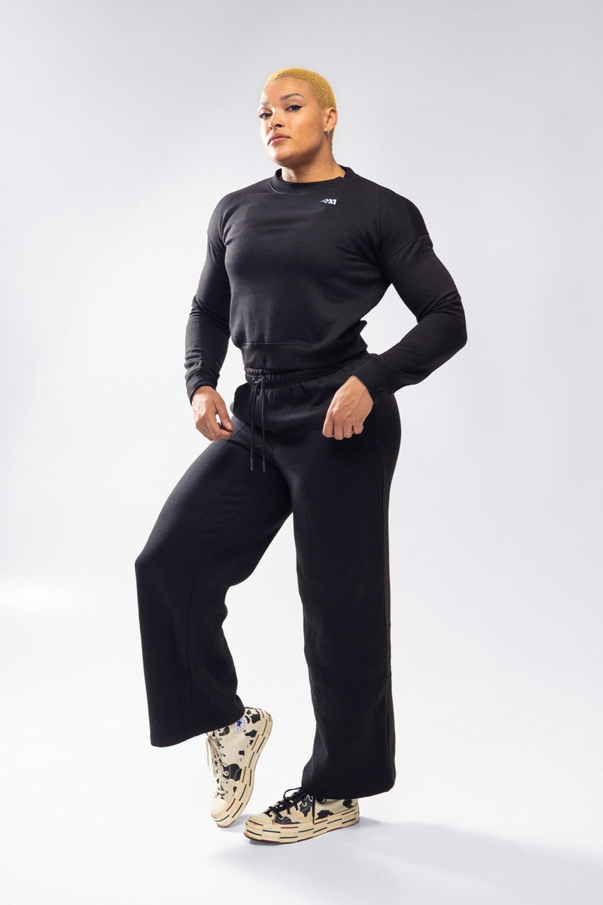 XAPE Core Logo Wide Leg Joggers - Black