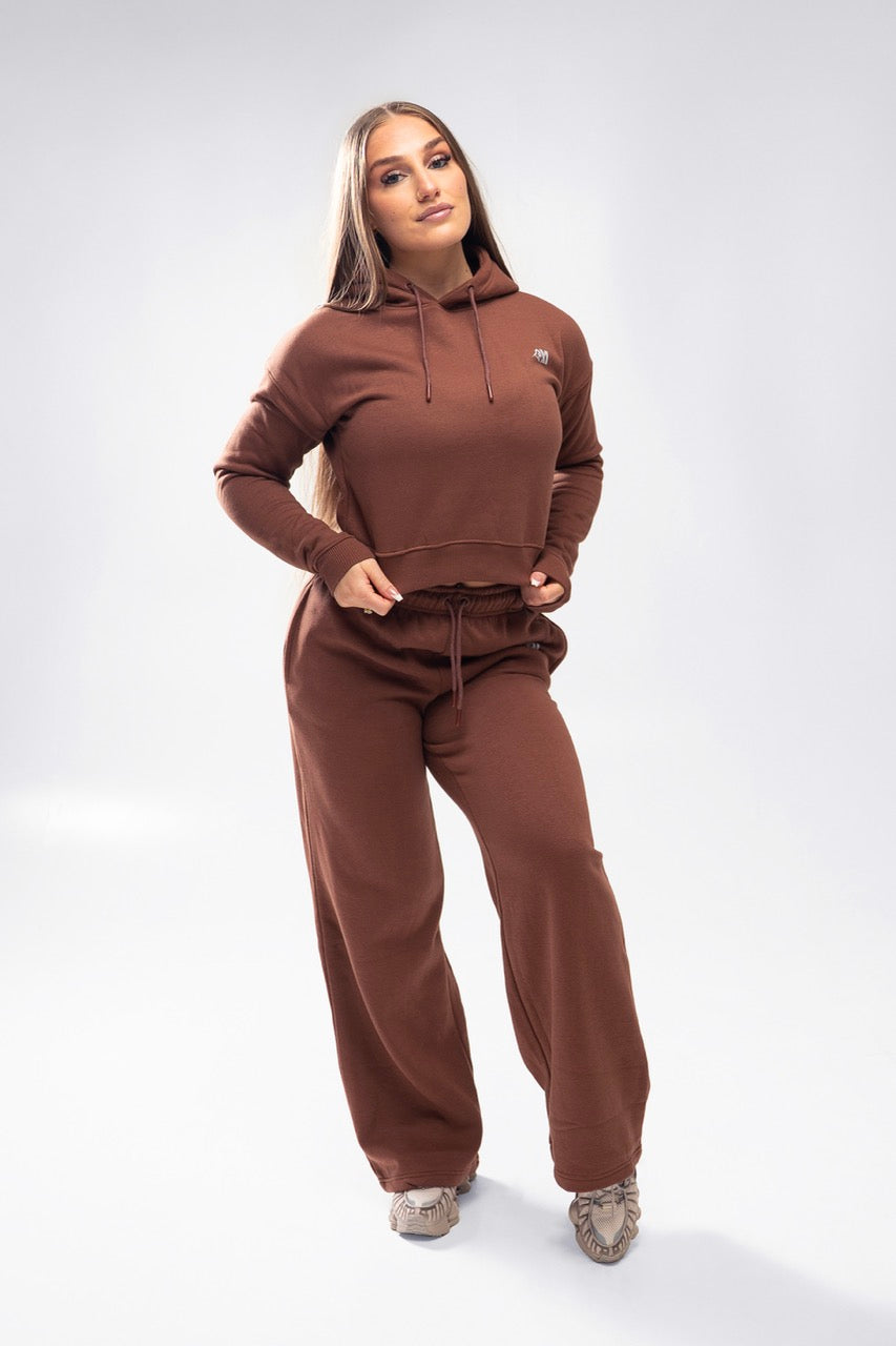 XAPE Core Logo Wide Leg Joggers - Cocoa
