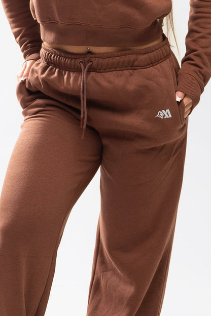 XAPE Core Logo Wide Leg Joggers - Cocoa