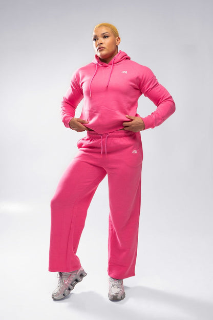XAPE Core Logo Wide Leg Joggers - Dusty Pink