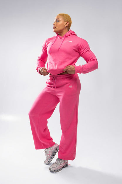 XAPE Core Logo Wide Leg Joggers - Dusty Pink