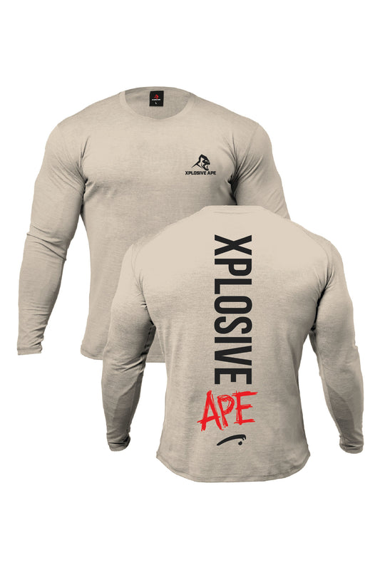 XAPE Graffiti V2 Long Sleeve Tee - Sand