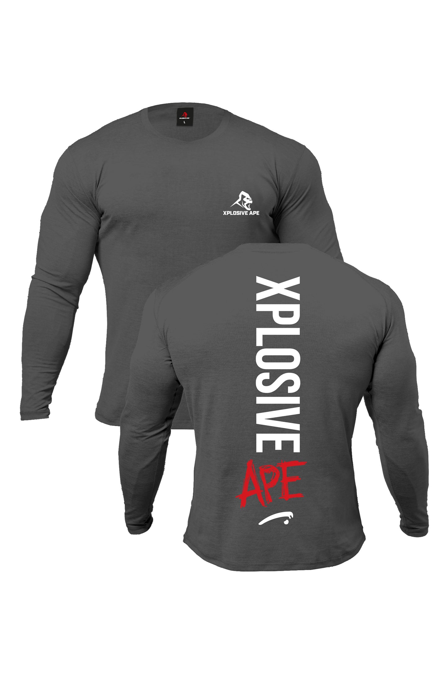 XAPE Graffiti V2 Long Sleeve Tee - Charcoal