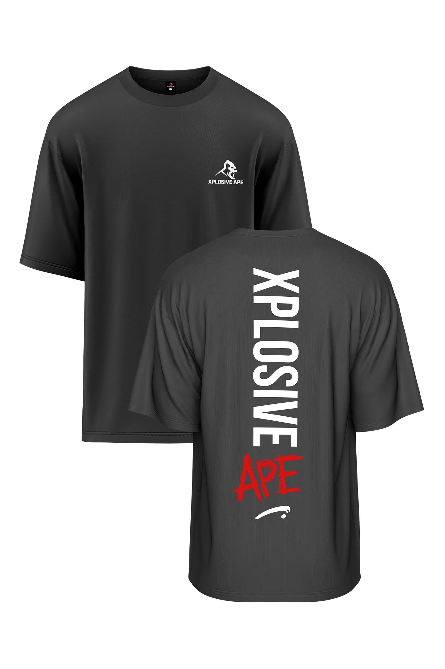 XAPE Graffiti V2 Oversized Tee - Charcoal