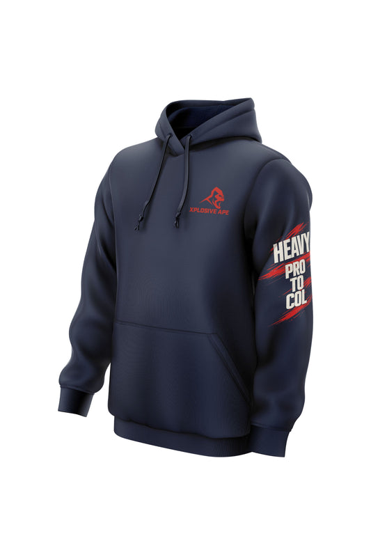 XAPE Heavy Protocol String Hoodie - Navy