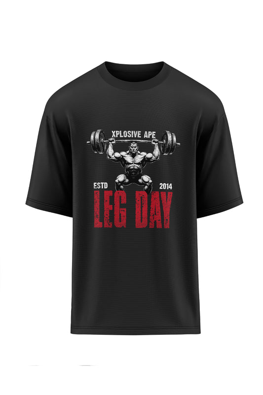 XAPE Leg Day Oversized Tee - Black