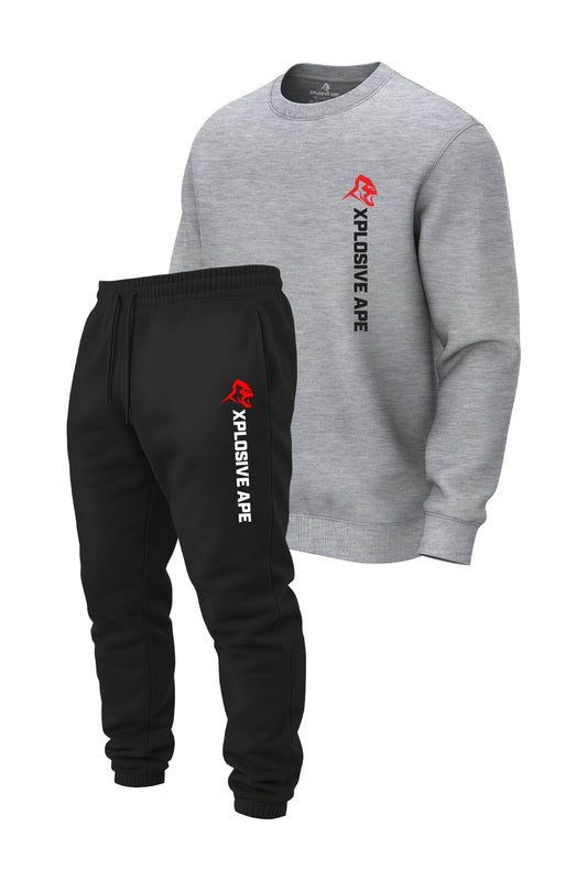 XAPE Originals Logo V2 Sweatshirt & Originals V2 Joggers Combo - Sports Grey/Black