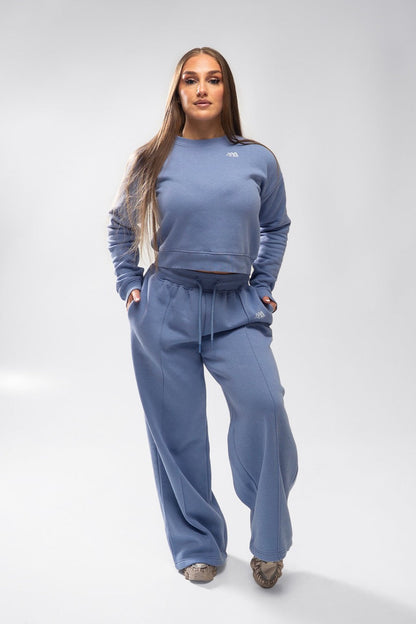 XAPE Core Logo Cropped Sweatshirt - Slate Blue