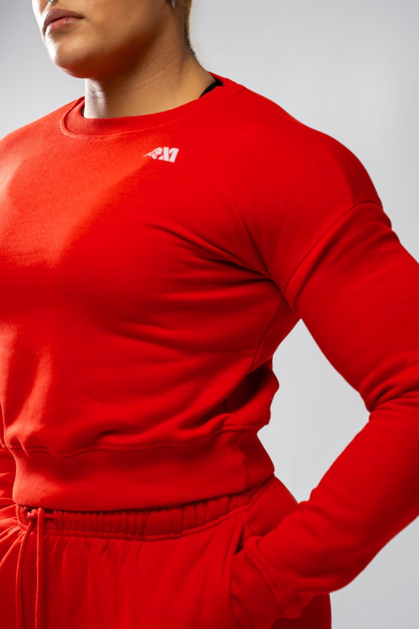 XAPE Core Logo Cropped Sweatshirt - Red