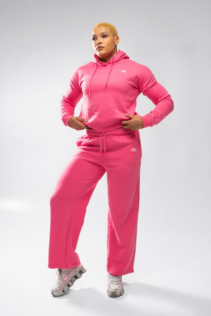 XAPE Core Logo Cropped String Hoodie - Dusty Pink