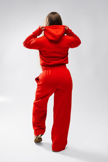 XAPE Core Logo Cropped String Hoodie - Red