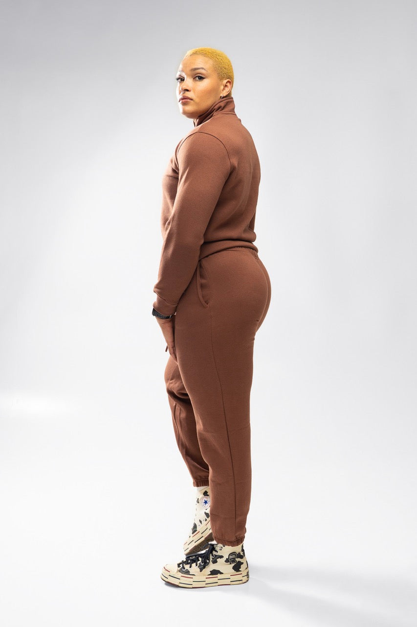 XAPE Core Logo Quarter Zip - Cocoa