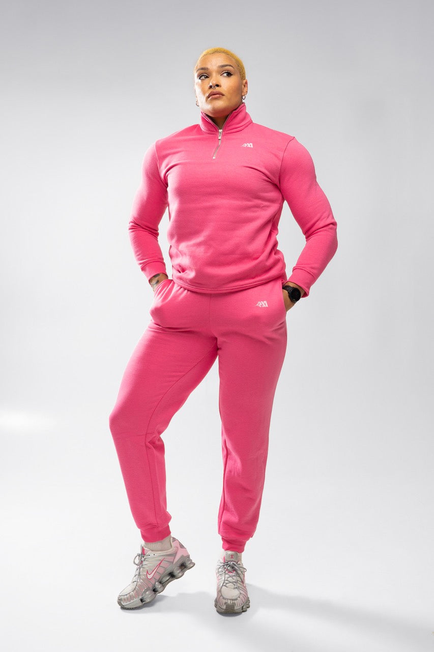 XAPE Core Logo Quarter Zip - Dusty Pink
