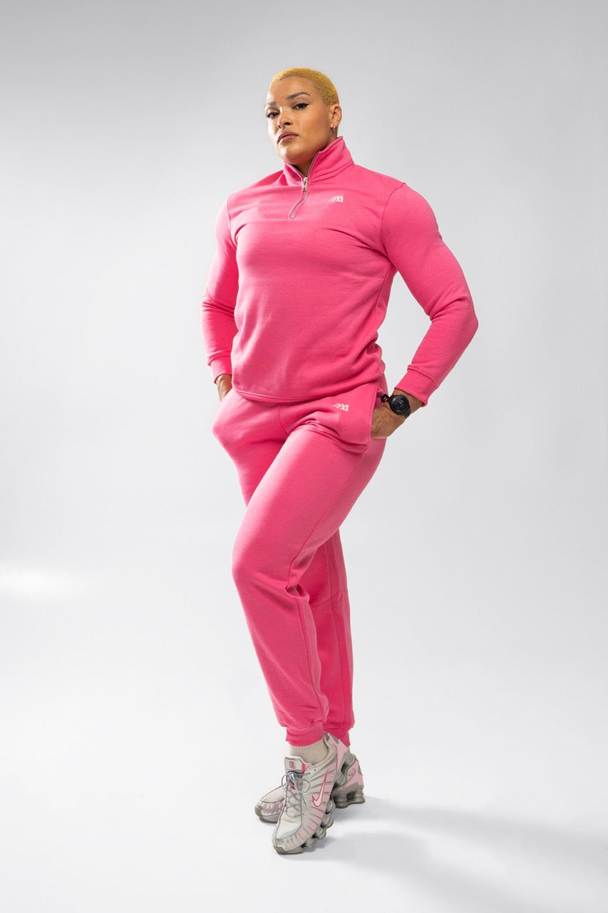 XAPE Core Logo Quarter Zip - Dusty Pink