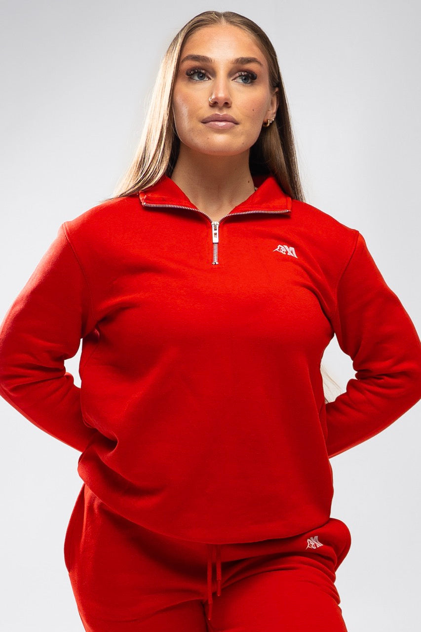 XAPE Core Logo Quarter Zip - Red