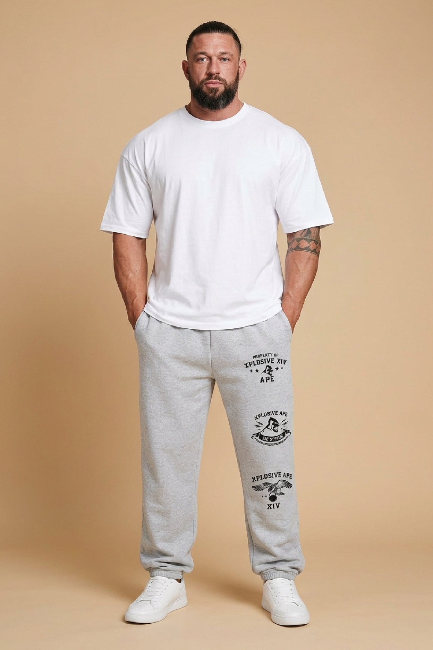 XAPE Unleashed Oversized Joggers - Ash Grey