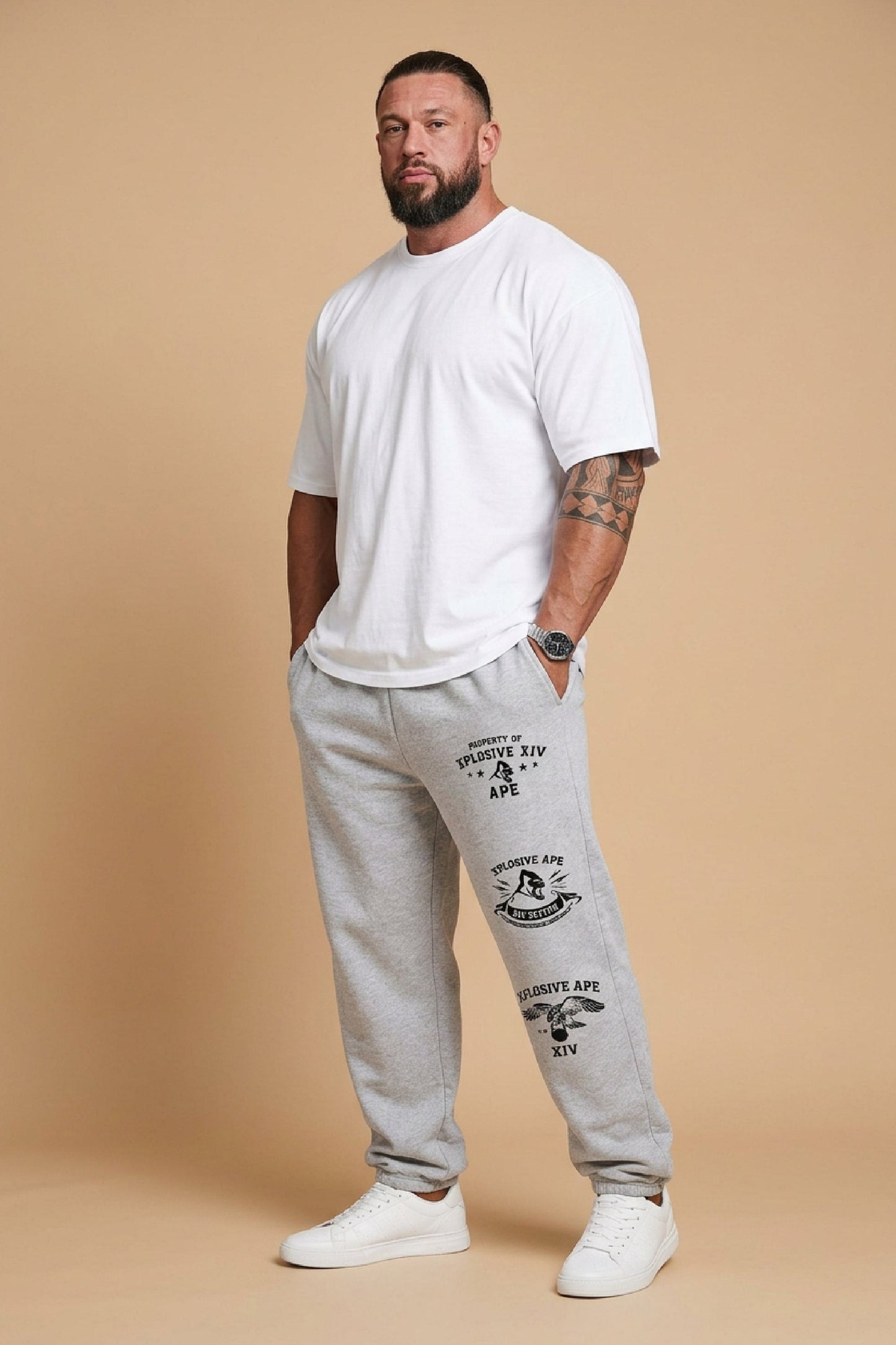 XAPE Unleashed Oversized Joggers - Ash Grey
