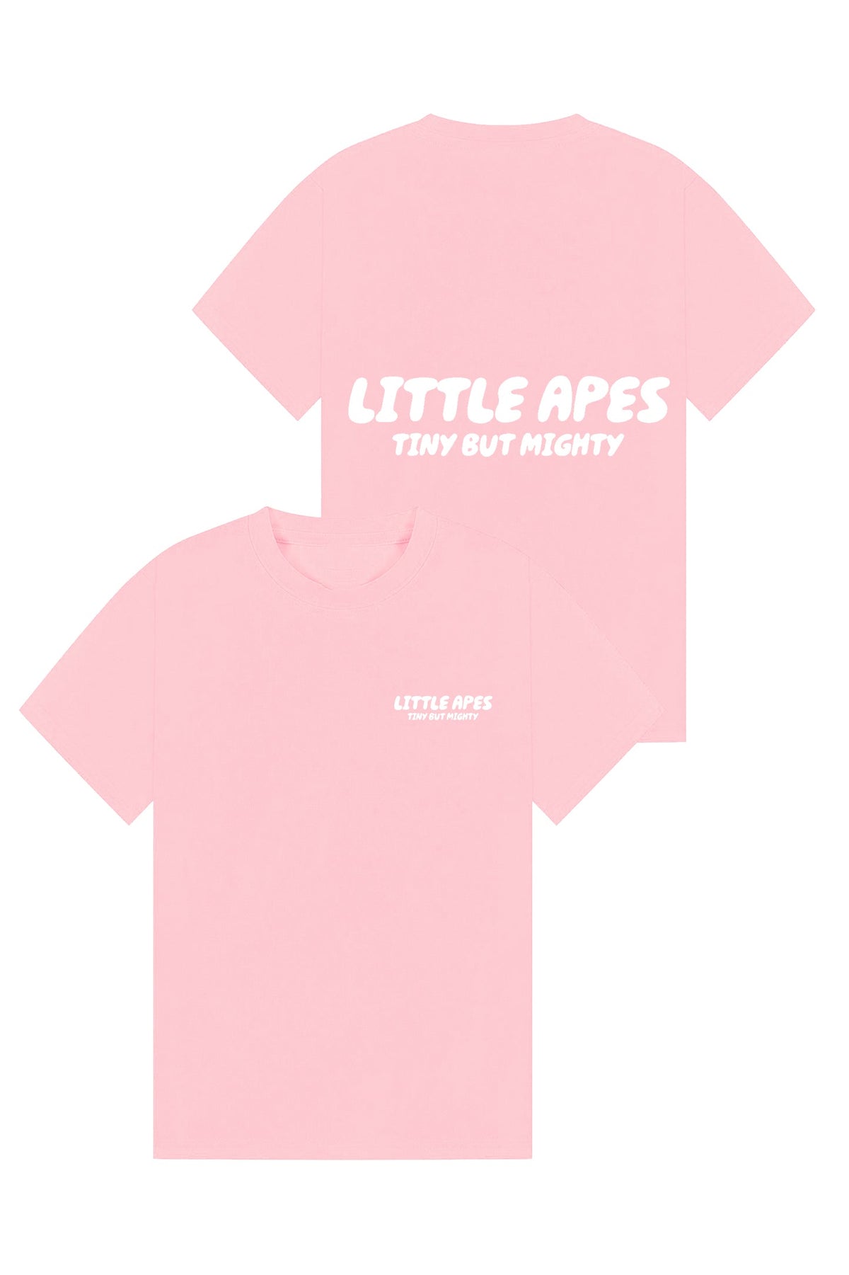 Little Apes Tiny But Mighty Tee - Light Pink