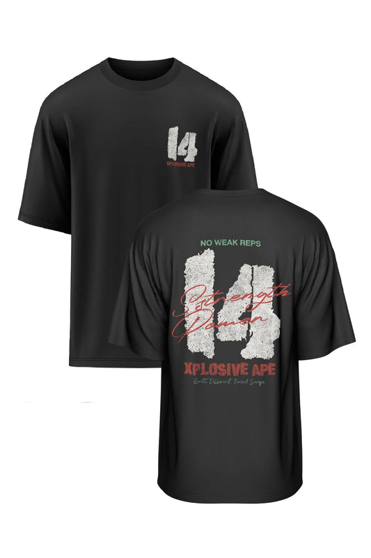 XAPE Strength Built 14 Oversized Tee - Black