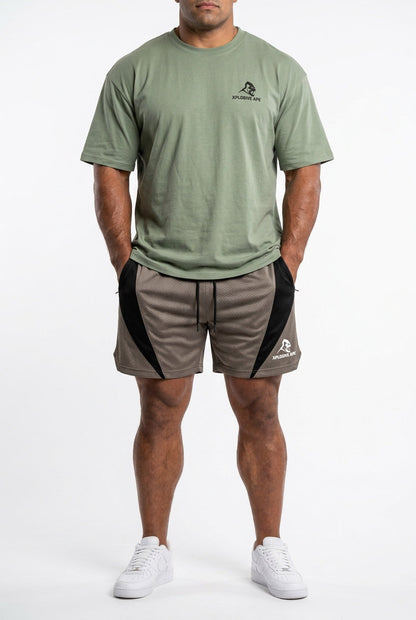 XAPE Apex Raptor Shorts - Khaki/Black