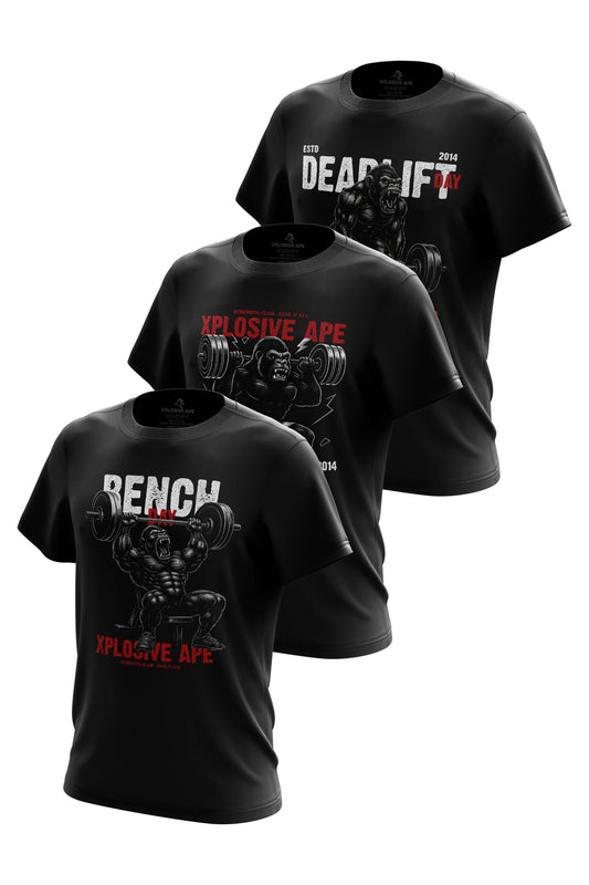 XAPE Power Day V4 3 Tees Pack - Black