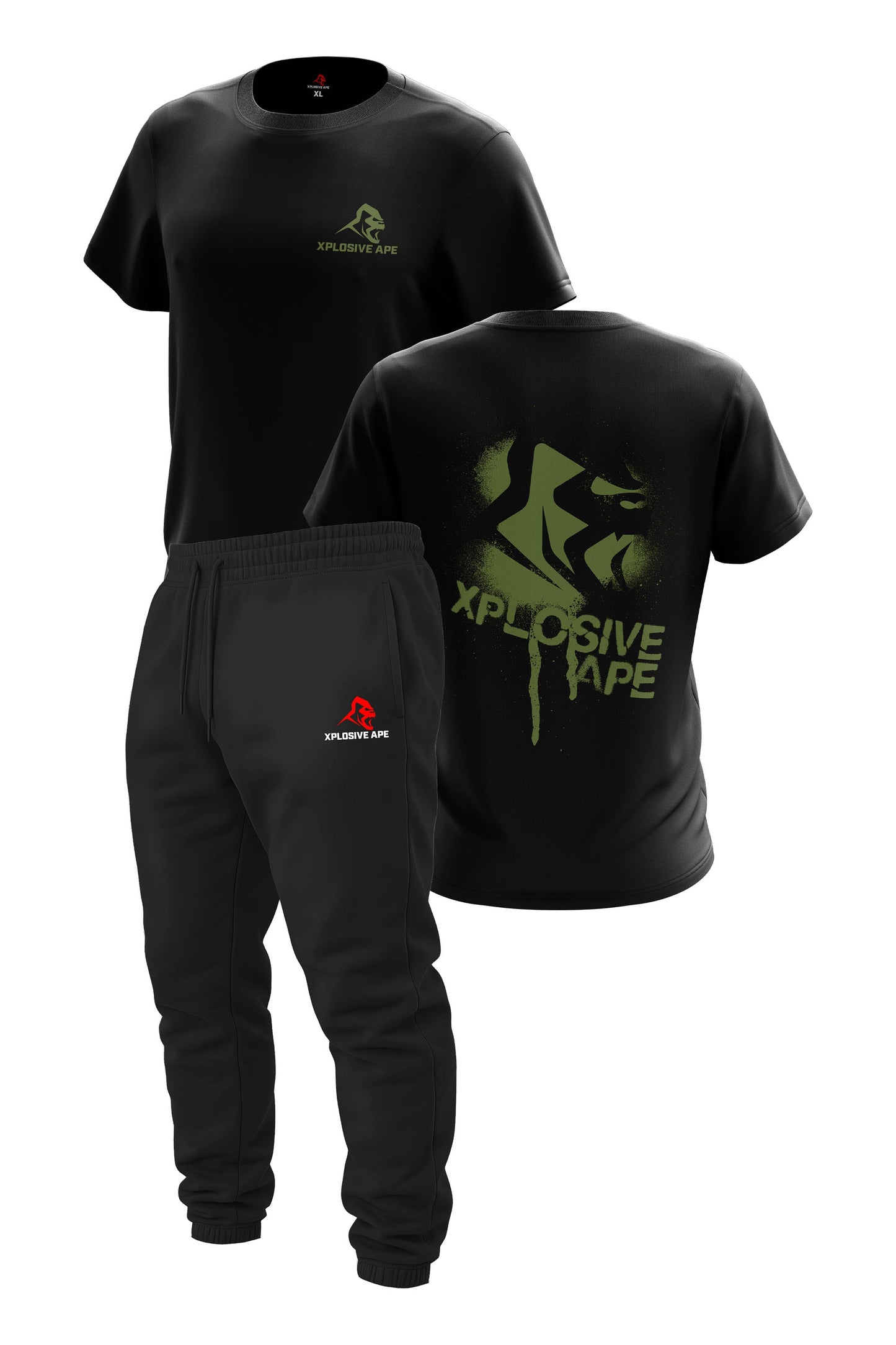 XAPE Canister V2 Tee & Original Logo Joggers Combo - Black