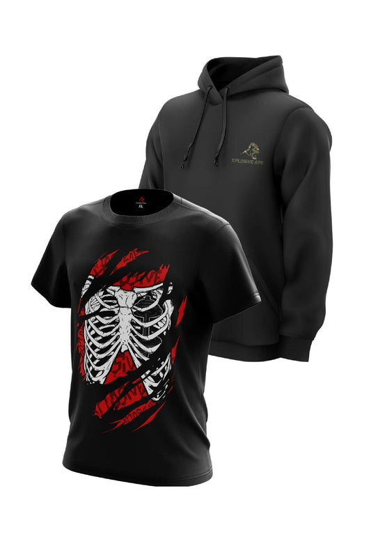 XAPE Essential Camo Hoodie & Iron Lungs Tee Combo - Black