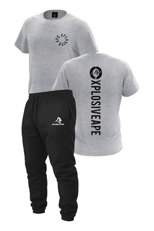 XAPE Impact Tee  & Prime Joggers  Combo - Sports Grey/Black