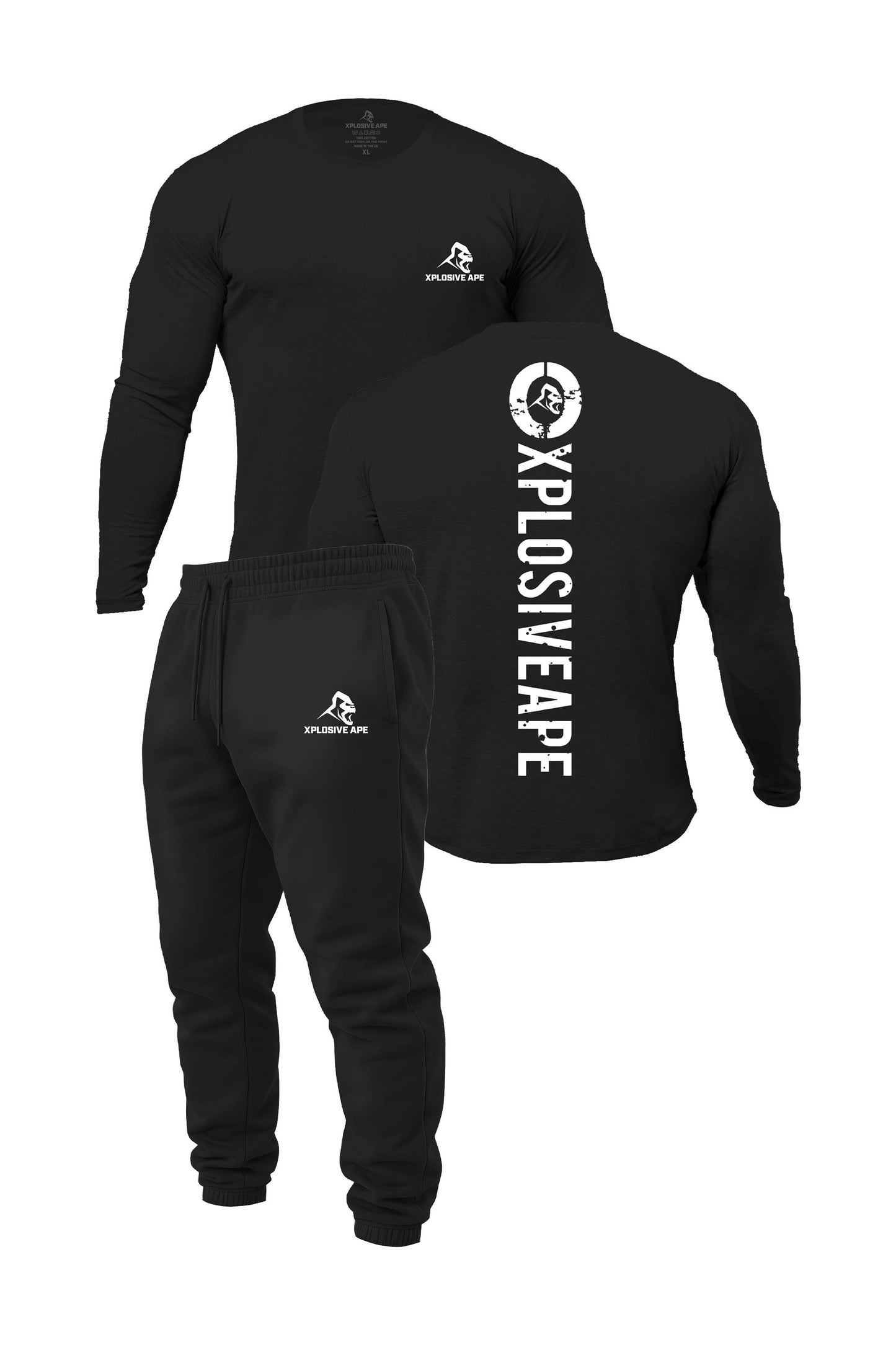 XAPE Impact V2 Long Sleeve Tee & Prime Joggers Combo - Black